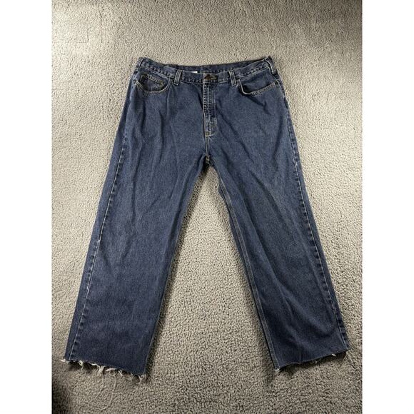 Carhartt Jeans Men 42 Relaxed Fit‎ Medium Wash Denim Western Cowboy Work - Picture 1 of 10